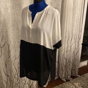 Chico’s size 3 sheer short sleeve blouse